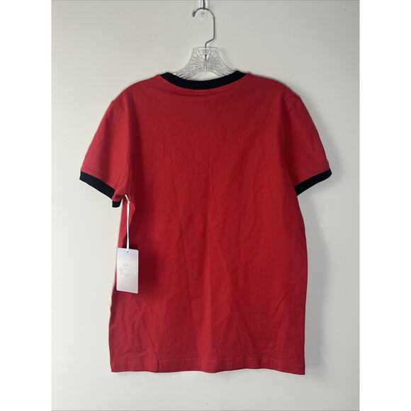 Disney Ringer T Shirt XS Red 100 Years of Music & Wonder Mickey's Band BoxLunch - Picture 2 of 8